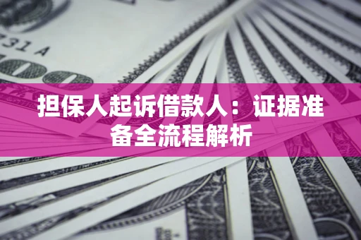 北京担保人起诉借款人：证据准备全流程解析